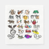 Serviette En Papier The Greek Alphabet Letters (Devant)