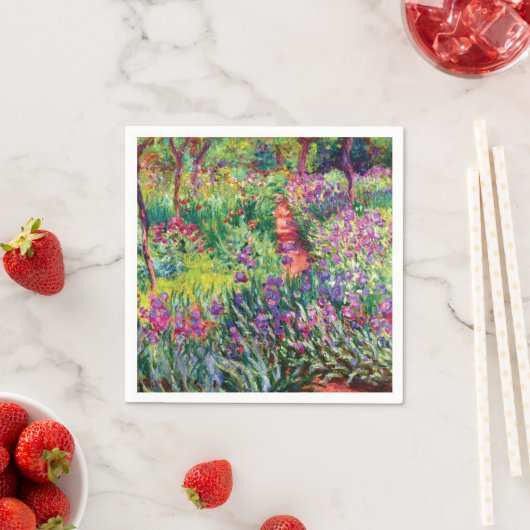 Serviette En Papier The Iris Garden by Claude Monet (En situation)