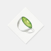 Serviette En Papier Thé japonais Matcha Green Latte Teacup Foin (Coin)