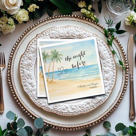 Serviette En Papier The night Before Beach and Palm Trees Wedding