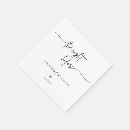 Serviette En Papier The Night Before Calligraphy heart wedding Napkins (Coin)