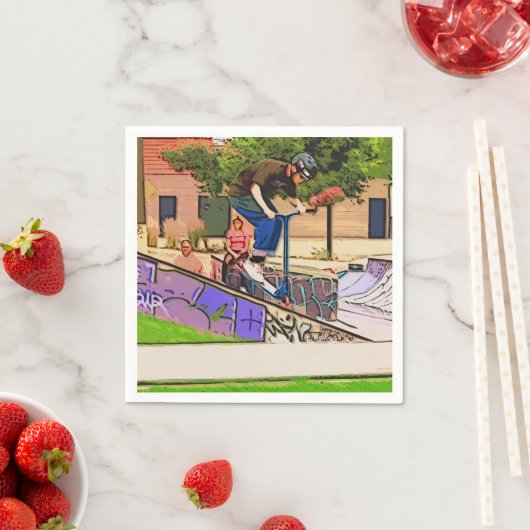 Serviette En Papier The Nosedive Landing - Scooter Rider Trick (En situation)