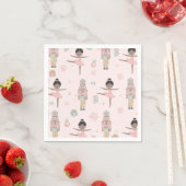 Serviette En Papier The Nutcracker Pink Christmas Ballet 1st Birthday (En situation)