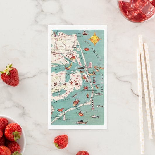 Serviette En Papier The Outer Banks Map (En situation)