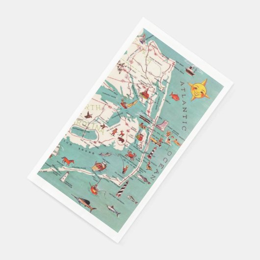 Serviette En Papier The Outer Banks Map (Coin)