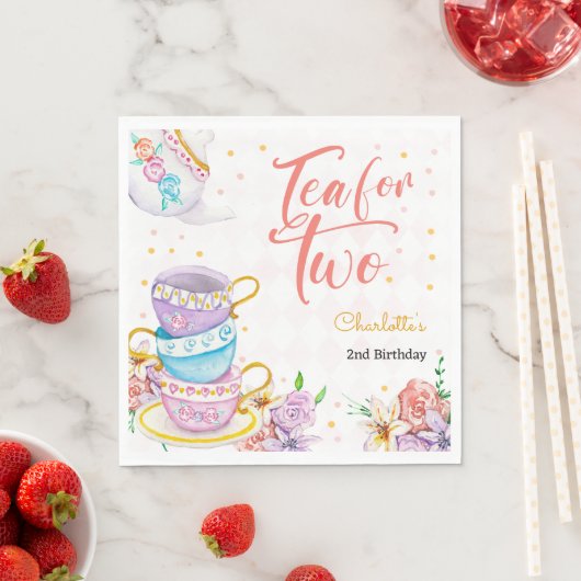 Serviette En Papier Thé pour deux, anniversaire de thé (En situation)