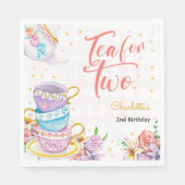 Serviette En Papier Thé pour deux, anniversaire de thé (Devant)
