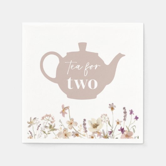 Serviette En Papier Thé pour deux fleurs (Devant)