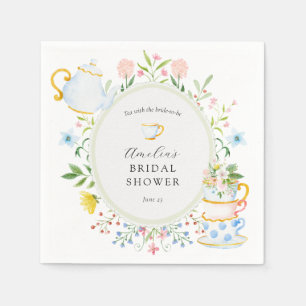 Serviette En Papier Thé pour la Mariée Fleurs Sauvages