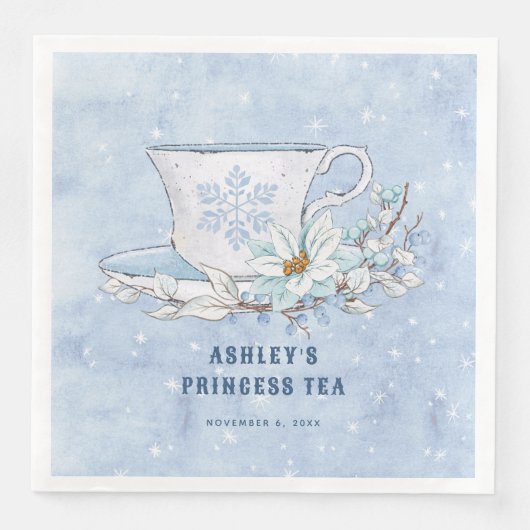 Serviette En Papier Thé princesse hivernale neige | Tea Cup (Devant)