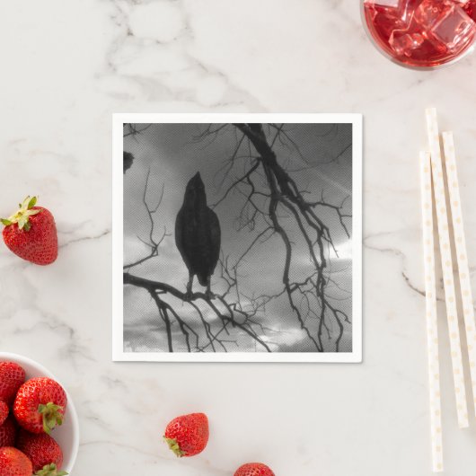 Serviette En Papier The Raven - Nevermore Sunbeams Tree (En situation)