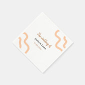 Serviette En Papier The wedding of add bride groom name date peach (Coin)