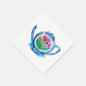 Serviette En Papier Théière à fleurs (Coin)