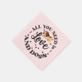 Serviette En Papier Thème "Amour et Chiens" (Coin)