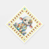 Serviette En Papier Thème Animaux de Bébé - Invitation (Coin)