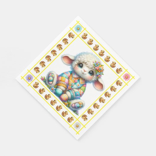 Serviette En Papier Thème Animaux de Bébé - Invitation (Coin)