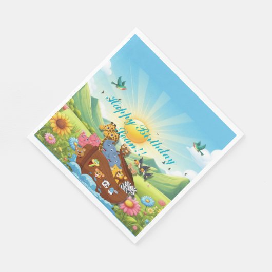 Serviette En Papier Thème Arche de Noah (Coin)