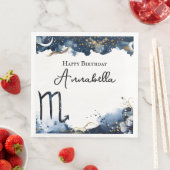 Serviette En Papier Thème Astral Anniversaire Scorpion (En situation)
