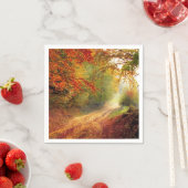 Serviette en papier thème automne à la campagne él (En situation)