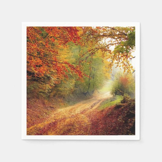 Serviette en papier thème automne à la campagne él (Devant)