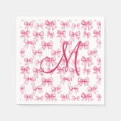 Serviette En Papier Thème Baby Shower Coquette Rose Monogramme (Devant)