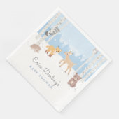 Serviette En Papier Thème baby shower Woodland | forêt d'hiver (Coin)