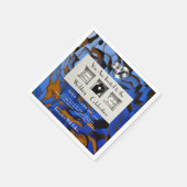 Serviette En Papier Thème Bleu Royal Contemporain Moderne Abstrait (Coin)