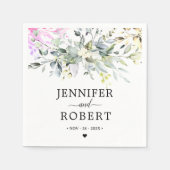 Serviette En Papier Thème botanique rustique | Mariage d'eucalyptus (Devant)