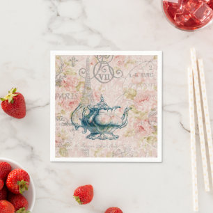Serviette En Papier Thème botanique vintage de campagne française pour