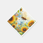 Serviette En Papier Thème Busy Bee Sunflower Garden (Coin)