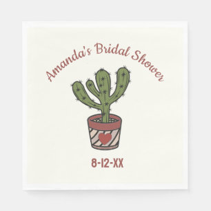 Serviette En Papier Thème Cactus Personnalisé pour Enterrement de Vie 