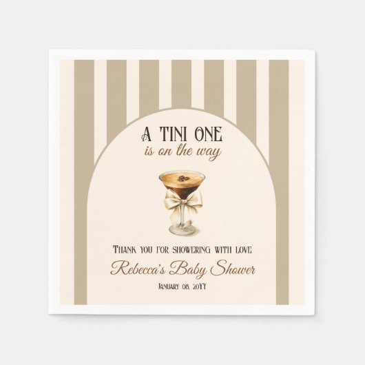 Serviette En Papier Thème café Espresso Martini Baby shower Bow (Devant)