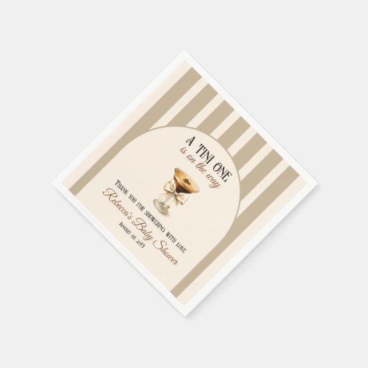 Serviette En Papier Thème café Espresso Martini Baby shower Bow (Coin)
