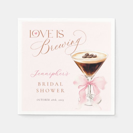 Serviette En Papier Thème Café Mariage Réception (Devant)