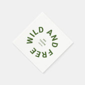 Serviette En Papier Thème Camping Vert Forêt Sauvage Et Gratuit (Coin)