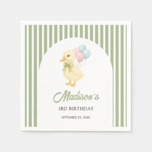 Serviette En Papier Thème Canard Mignon Rayures Prépa Anniversaire Enf