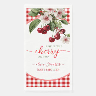 Serviette En Papier Thème carreaux d'été Cerise Baby shower