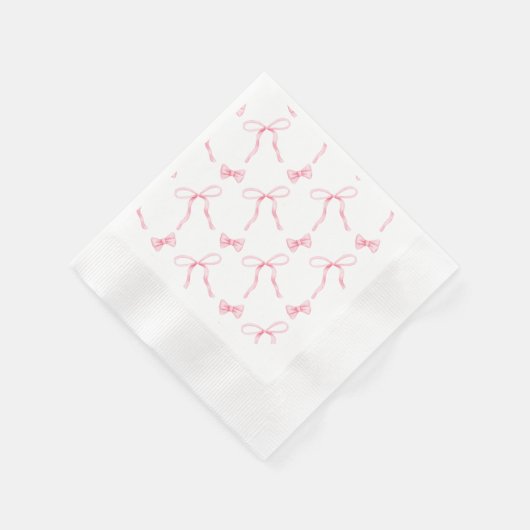 Serviette en papier thème Coquette Nœud Rose (Coin)