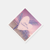 Serviette En Papier Thème côtier Pastel Valentine Pink Sunset Beach (Coin)