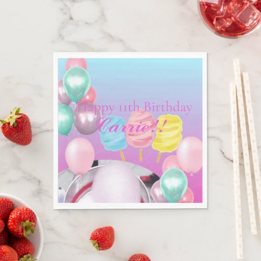 Serviette En Papier Thème Cotton Candy (En situation)