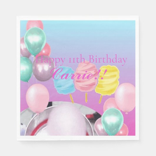 Serviette En Papier Thème Cotton Candy (Devant)