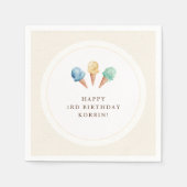 Serviette En Papier Thème Crème de glace Anniversaire (Devant)