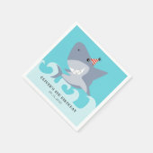 Serviette En Papier Thème d'anniversaire de requin (Coin)