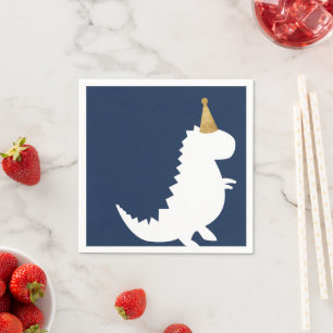 Serviette En Papier Thème d'anniversaire Dinosaur vert baby shower gar