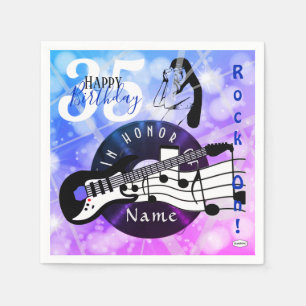 Serviette En Papier Thème d'anniversaire guitariste Napkin HAMbWG