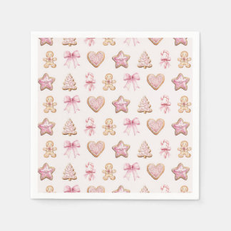 Serviette En Papier Thème de Baby Shower pour gâteau de Noël rose