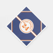 Serviette En Papier Thème de baseball bleu et orange (Coin)