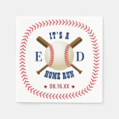Serviette En Papier Thème de baseball Home Run Mariage (Devant)