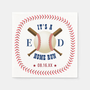 Serviette En Papier Thème de baseball Home Run Mariage
