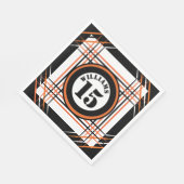 Serviette En Papier Thème de baseball orange et noir ou tout sport (Coin)